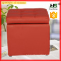 Storage leather ottoman pouf